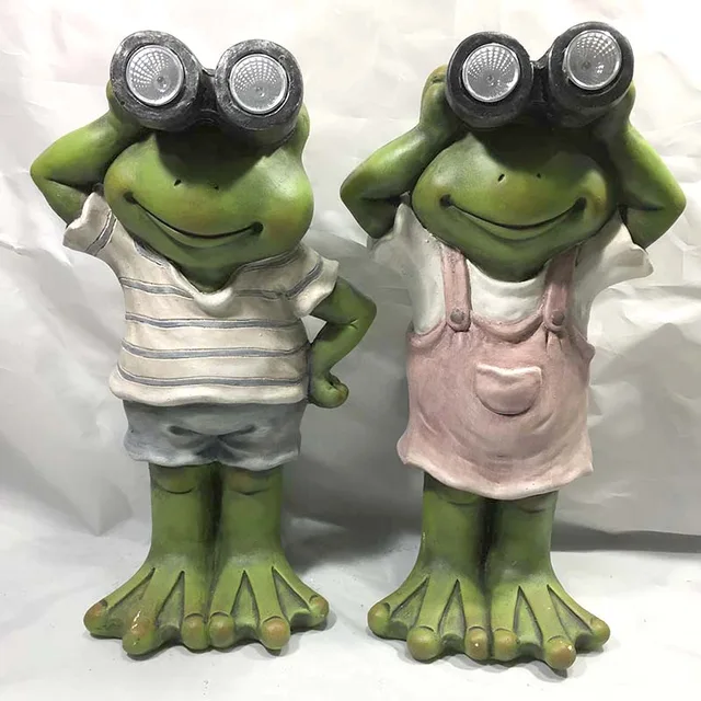 Mgo standing frogs with solar for garden