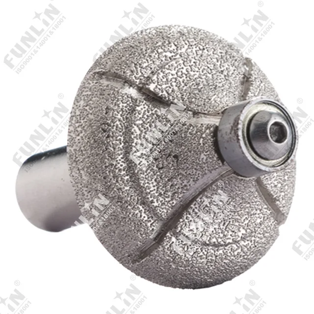 Vacuum brazed diamond carving burr