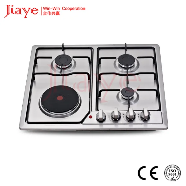 60cm stainless steel gas and electric hob
