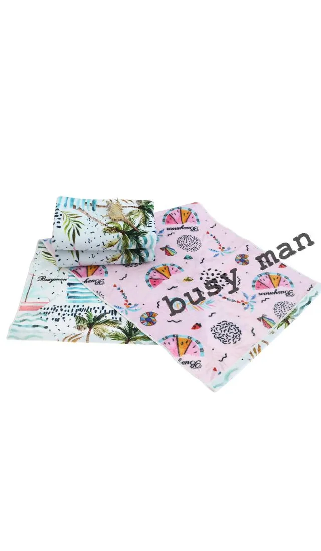 Double sides cotton digital printed face towel