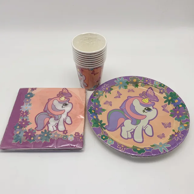 Disposable Paper Plates, Cups and Napkins, Tableware Sets paper plates set party decorations supplies