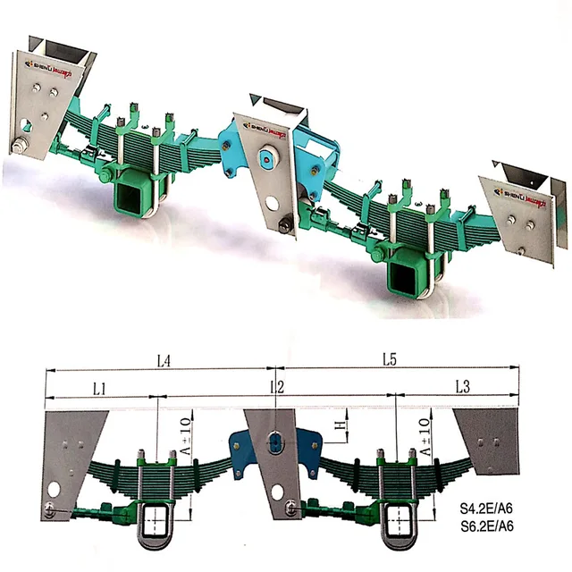 German type trailer axle suspension
