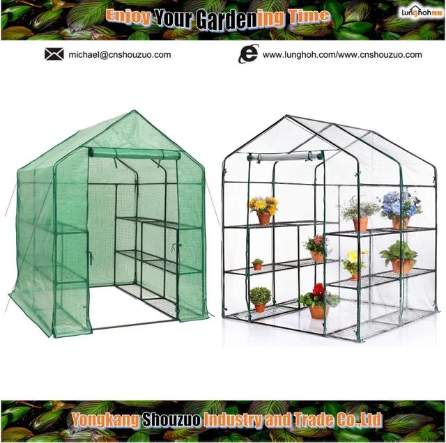 Walk in garden greenhouse with 8 wire meshes 155x140x200cm