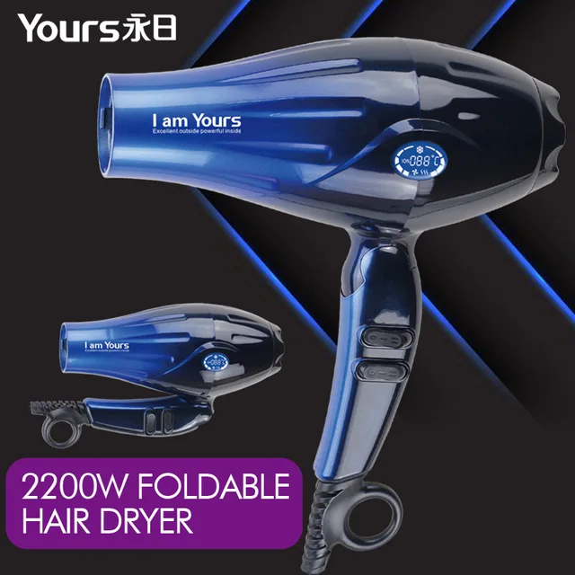 YOURS Pro Hair Dryer LCD Display Foldable Handle 2200W