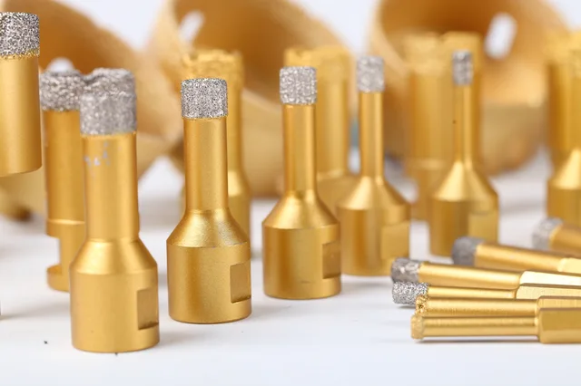 Brazed diamond drilling bits with hex type