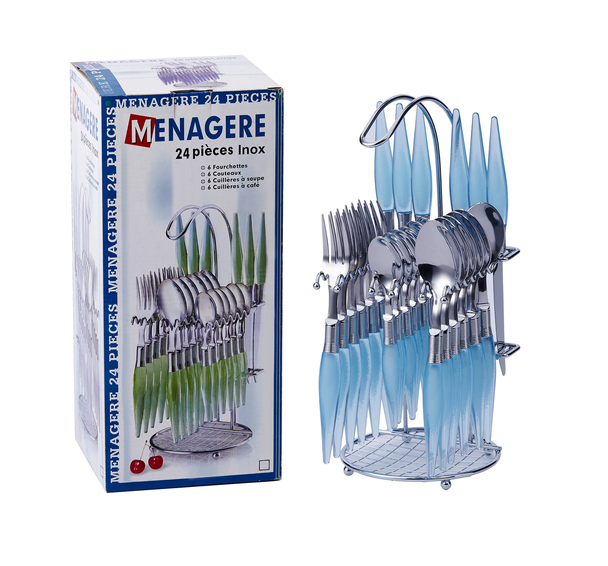 Stainless Steel Cutlery Set Chrome stand+gift box
