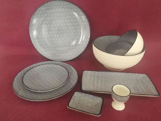 Emboss Dinner Set With Printing Decal