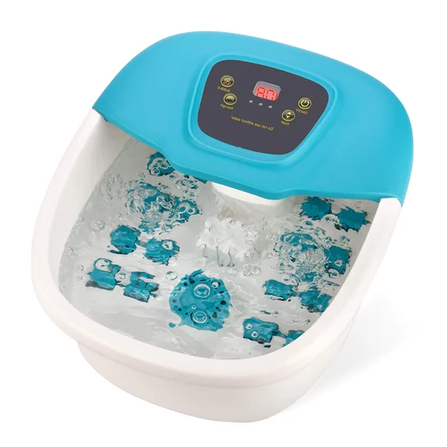 Customized Logo Stress Relieve Foot Bubble Spa Massager with 16 Shiatsu Rollers