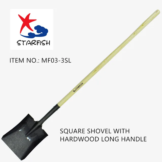Square Shovel With Hardwood Long Handle