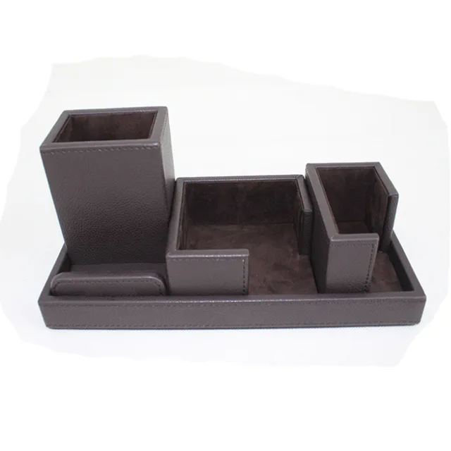 Black office desk organizer