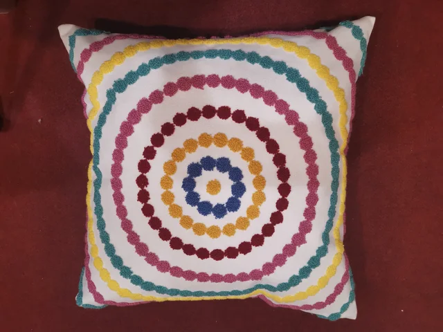 Embroidery cushion cover