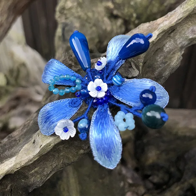 Handicraft production, pure manual, dress matching jewelry, elegant, embroidery, Brooch, national style, jewelry