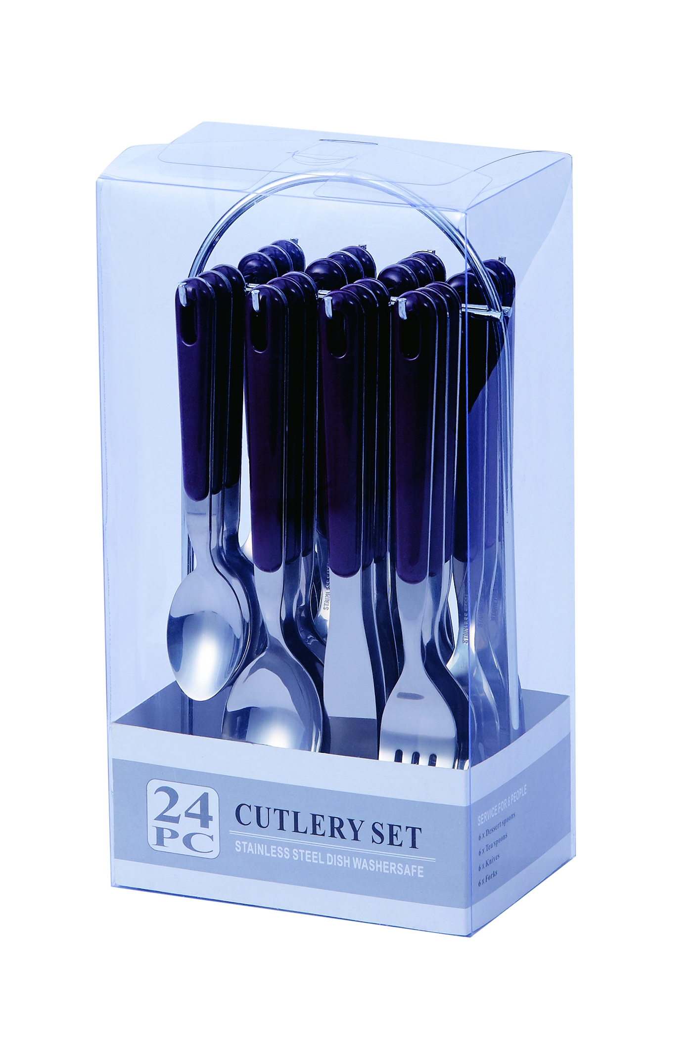 Stainless Steel Cutlery Set Chrome stand+PVC