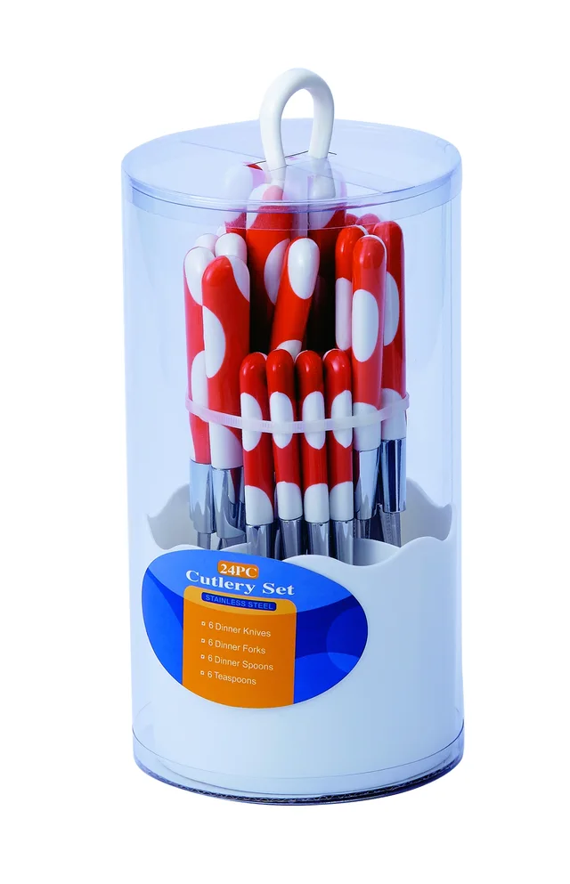 Stainless Steel Cutlery Set Plastic Stand