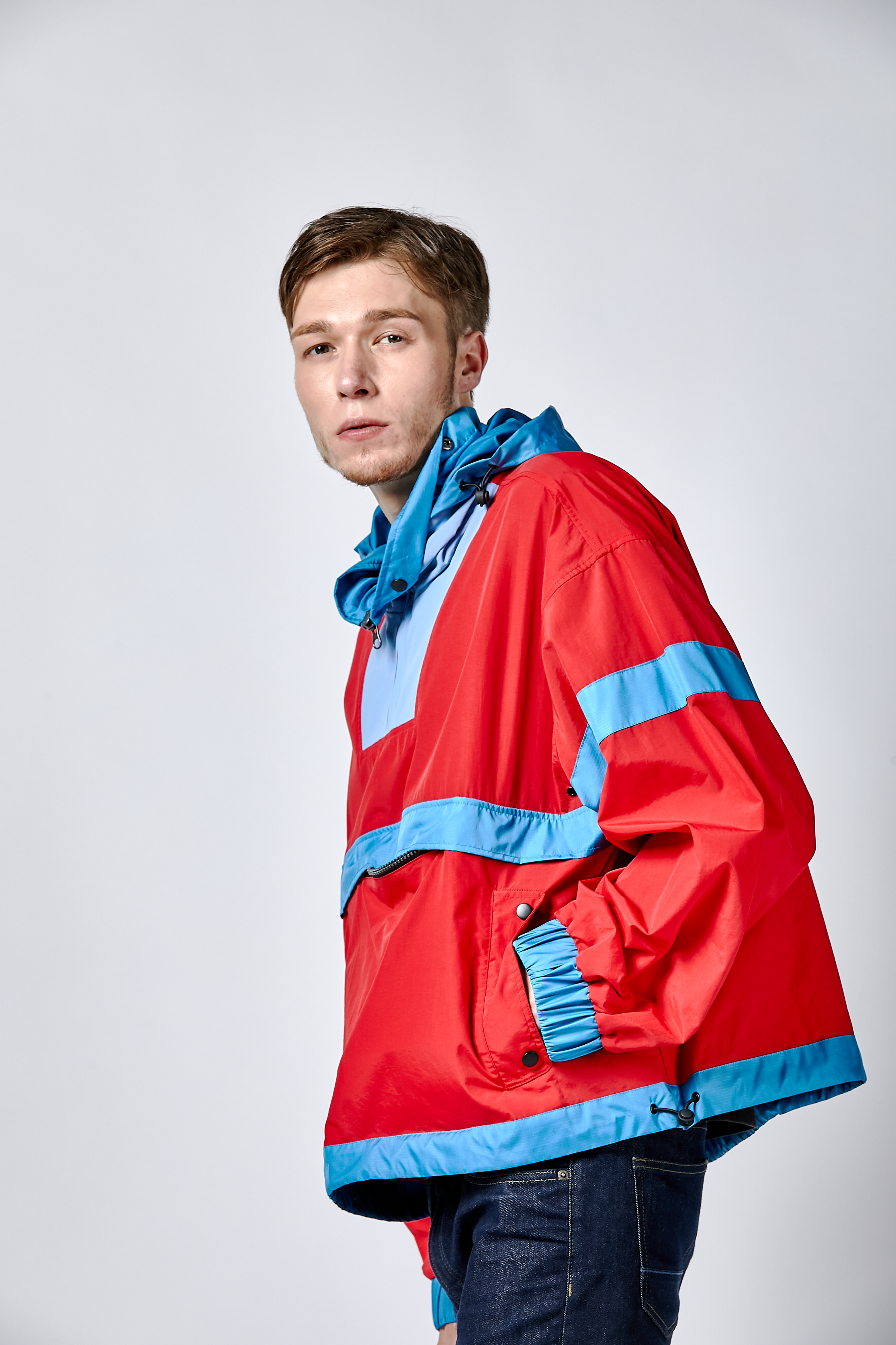 Men's colorblock pullover jacket