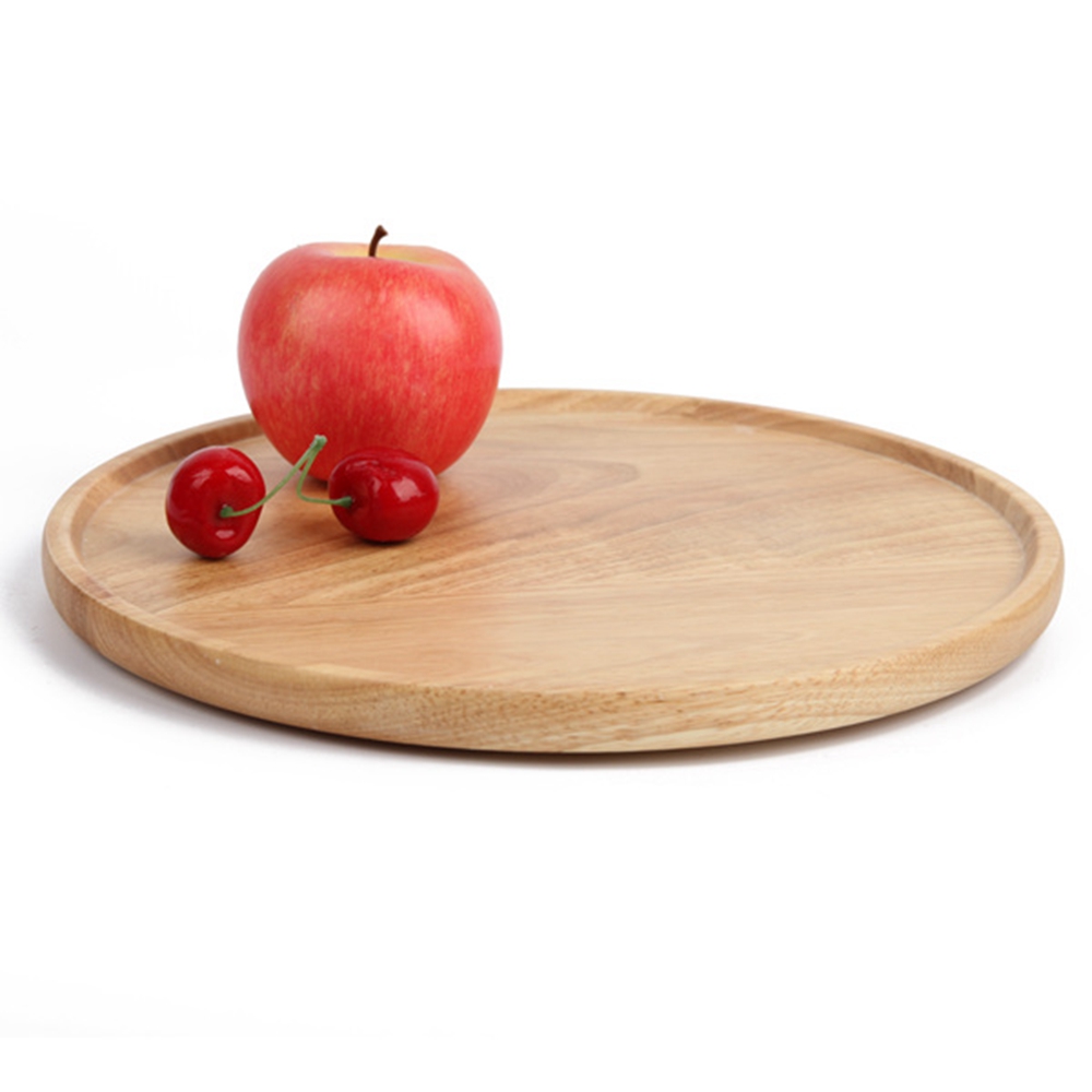 Round wood plate
