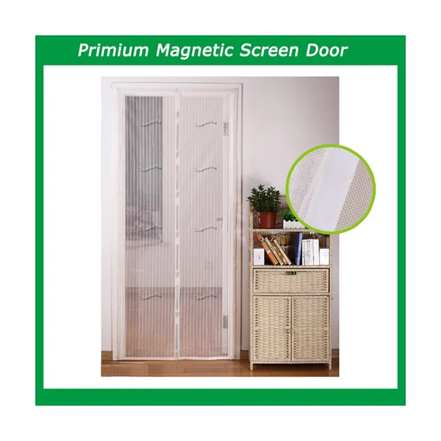 Magnetic fly screen curtain door