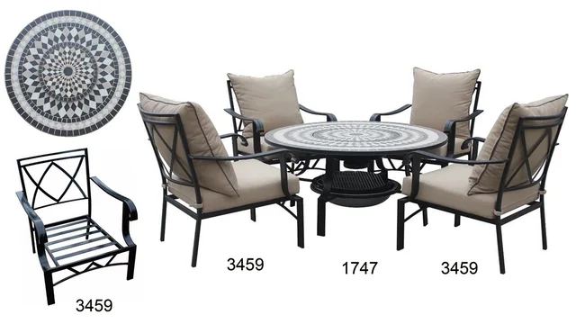 Ceramic mosaic heater (both cold and warm) + iron leisure chair series