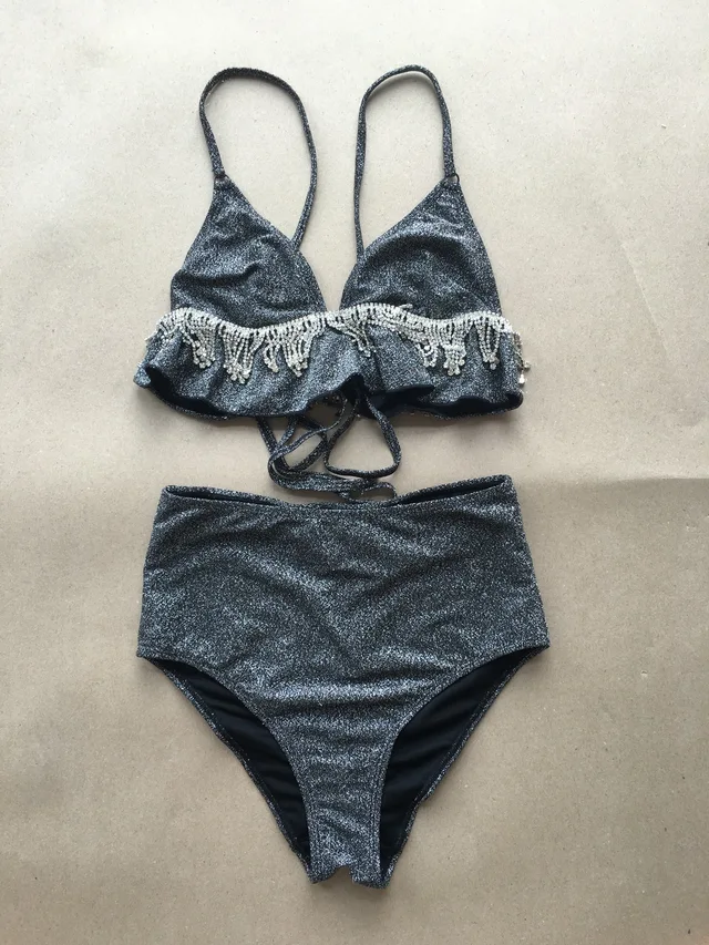 Women's Swimwear, Glittering Fabric Fashion Design Swimming Suits, Sexy Bikini Sets