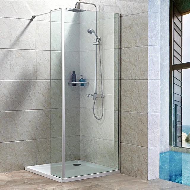 Walk in shower screen with corner