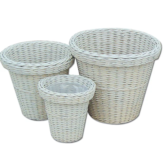 Kingwillow hand-woven wicker white oval flower basket garden flower basket custom flower basket