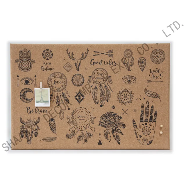 Frameless cork bulletin board