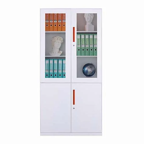 Up glass down metal door file cabinet