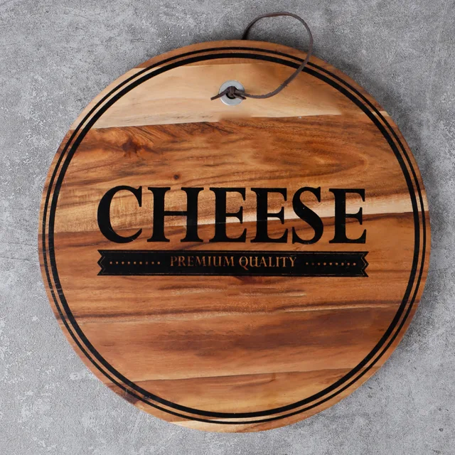 Round acacia pizza board
