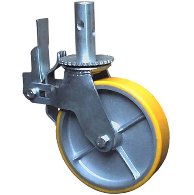 America standard 8 inch pu on iron scaffolding casters