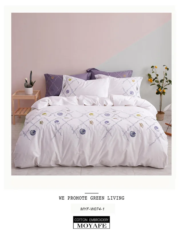 Pure cotton embroidery duvet cover set