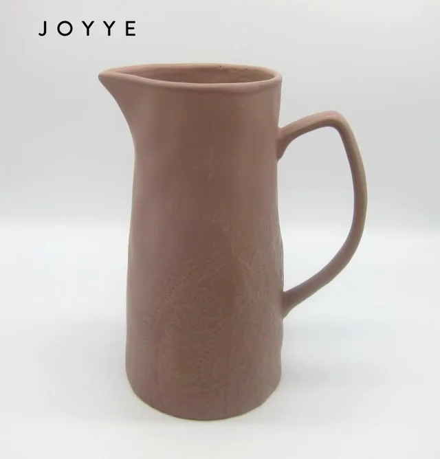 Lace Debossed Matt Reactive Ceramic Pitcher