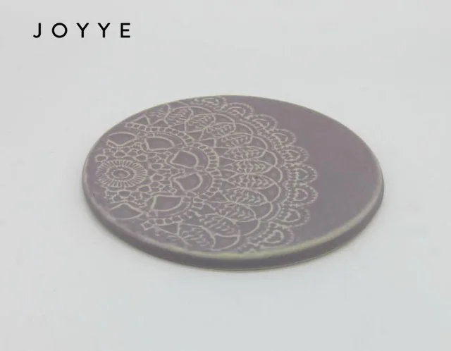 Lace Debossed Matt Reactive Ceramic Coaster