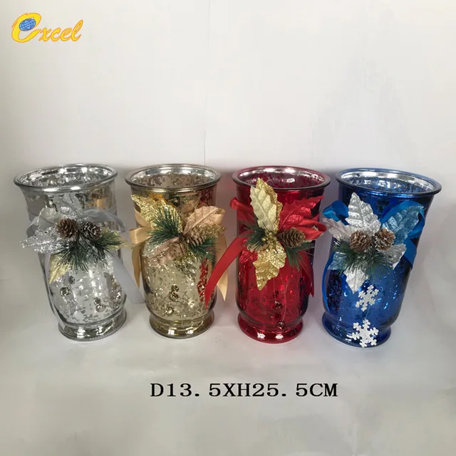 Xmas mercury glass vase