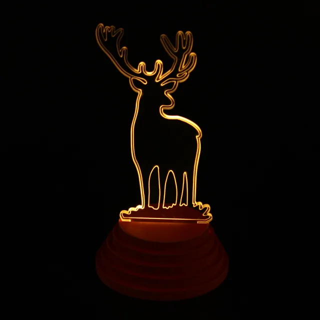 LED Reindeer - Night Lamp, wood base