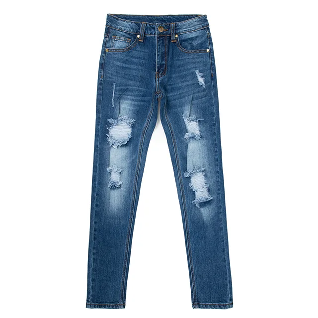 Fashion ripped jeans pants women denim jeans stretch skinny jeans G2304