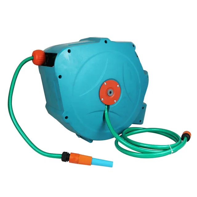 Seesa 15m two wheels or handhold home garden water wash tool hose reel cart with hose and hose nozzle