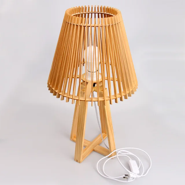LED Solid Wood Desk Lamp