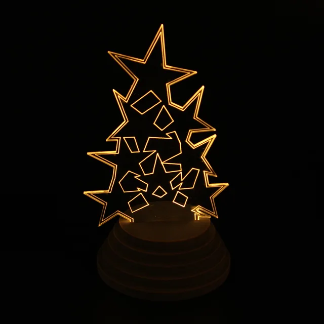 LED Star - Night Lamp, wood base