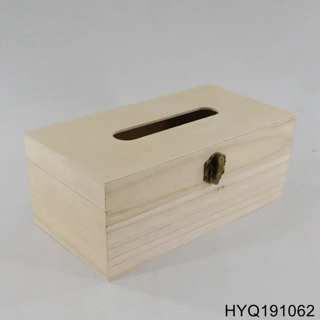 Wood tissue box