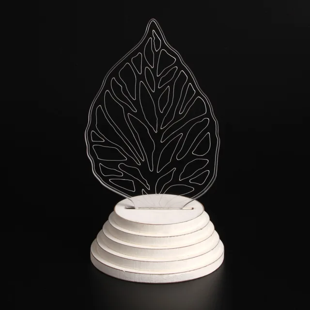 LED Leaf - Night Lamp, wood base