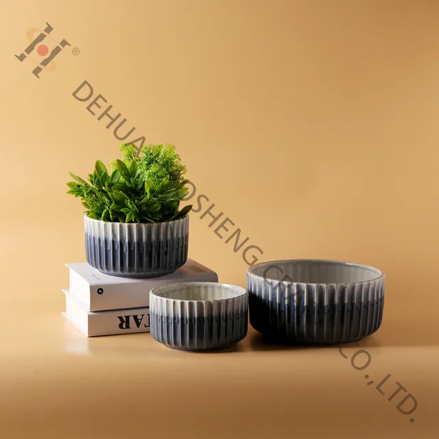 Dolomite Round shape flower Pot