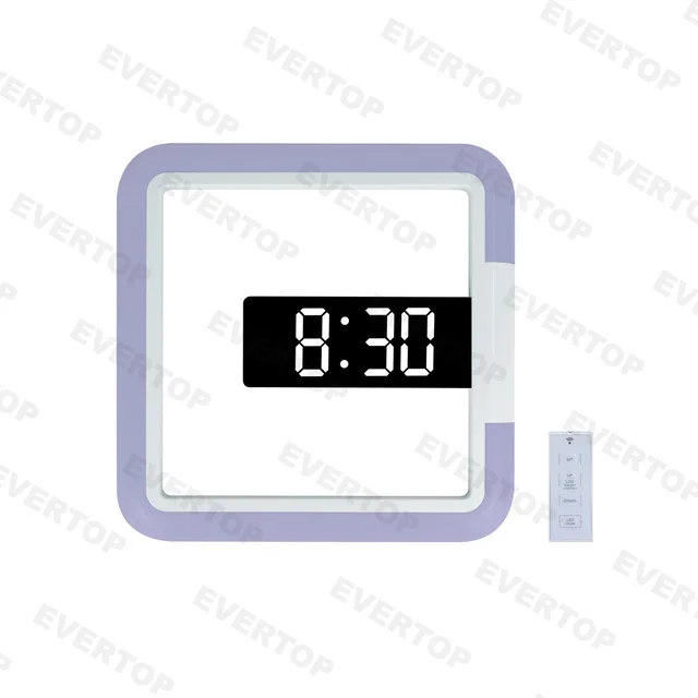 Square Ir Wireless RGB LED Wall Clock Et974