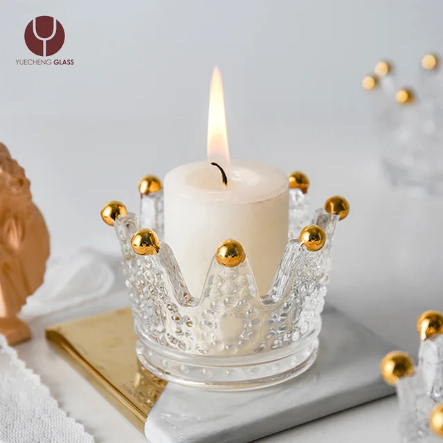 Shanxi yuecheng crystal crown wedding candle holders /tealight candle holder