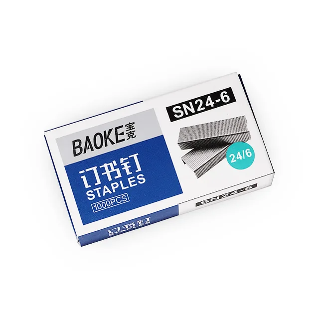 SN24-6 staples 24/6 staples superium steel with sharp pins providing effortless binding 1000pcs boxed staples
