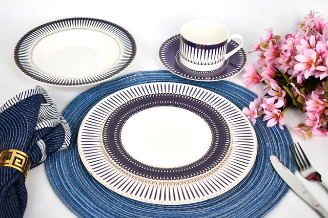 Bone china gold designs tableware