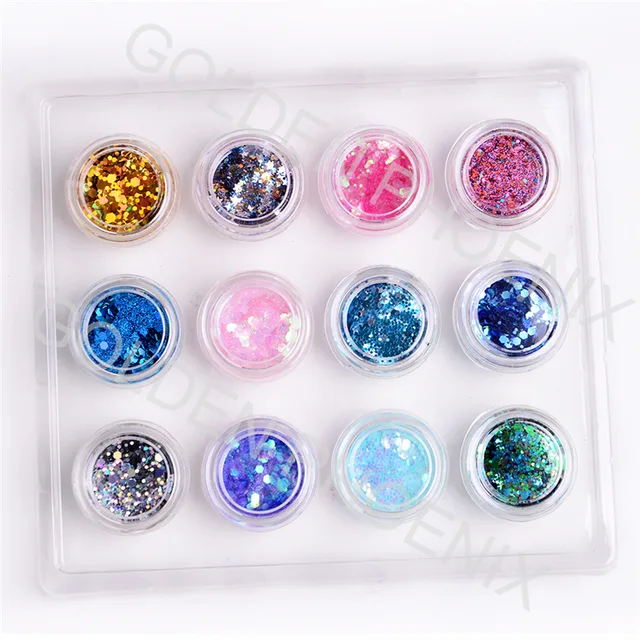Cosmetic Grade Holographic Chunky Glitter kit for Face Eyes and Hair Makeup