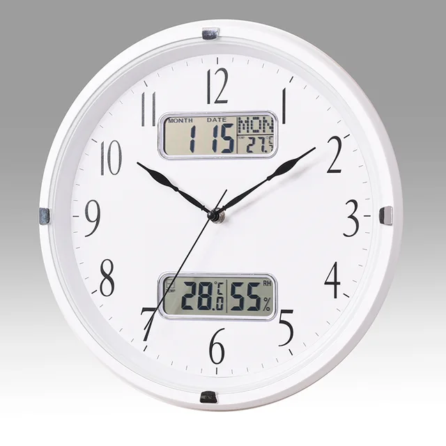 Modern wall clock with LCD show