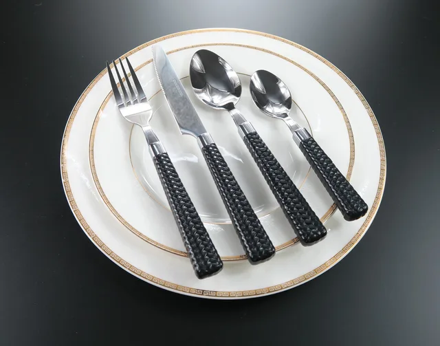 Stainless Steel Cutlery Set with Plastic Handle