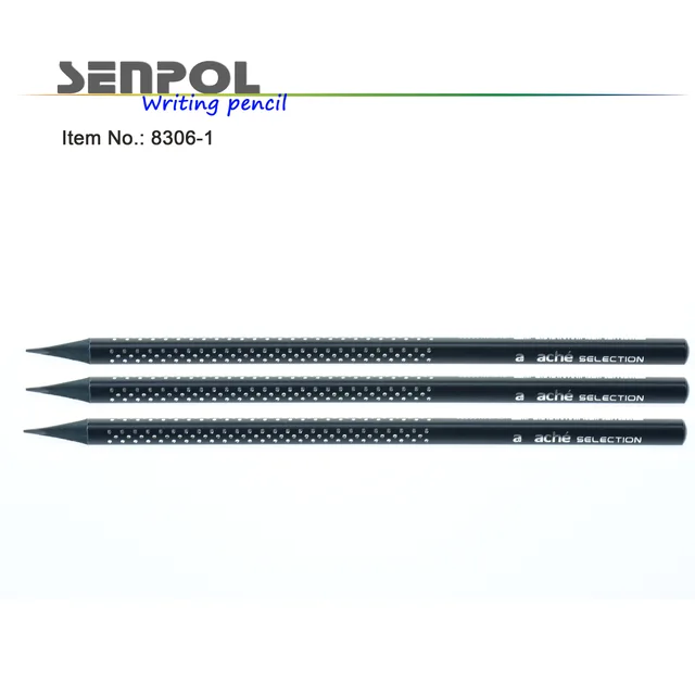 Matt black graphite 2B pencil with dipping end
