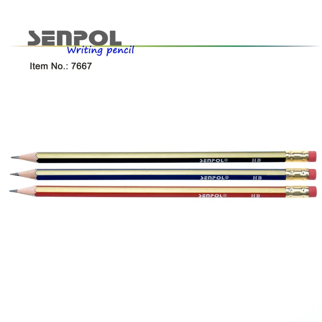 Graphite HB pencil with eraser